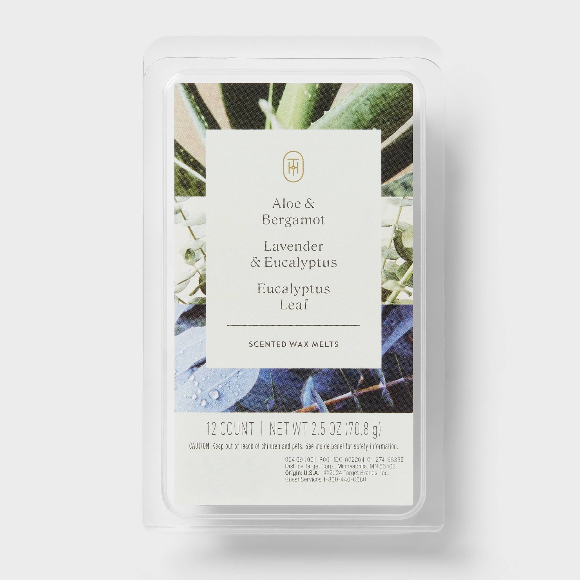 Home Fragrance Eucalyptus - 24ct Botanical Scented Wax Melts With