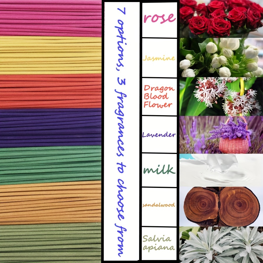 Home Fragrance White Jasmine - 【Best-Selling 7-Flavor Set】22Cm Premium Strong-Scented Incense
